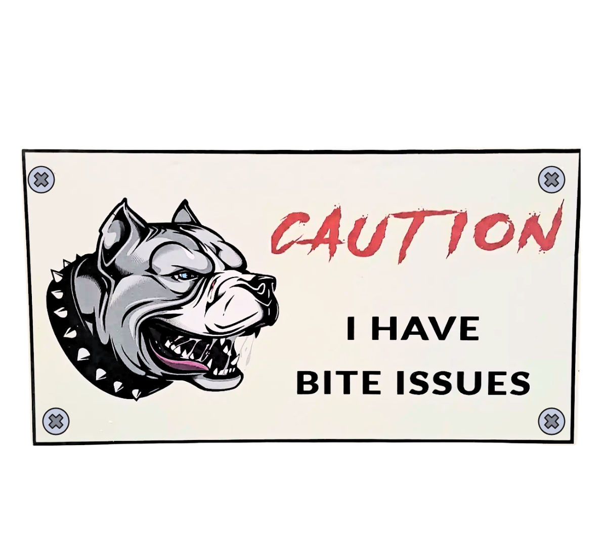 Beware of Dog Warning Sign Board – White