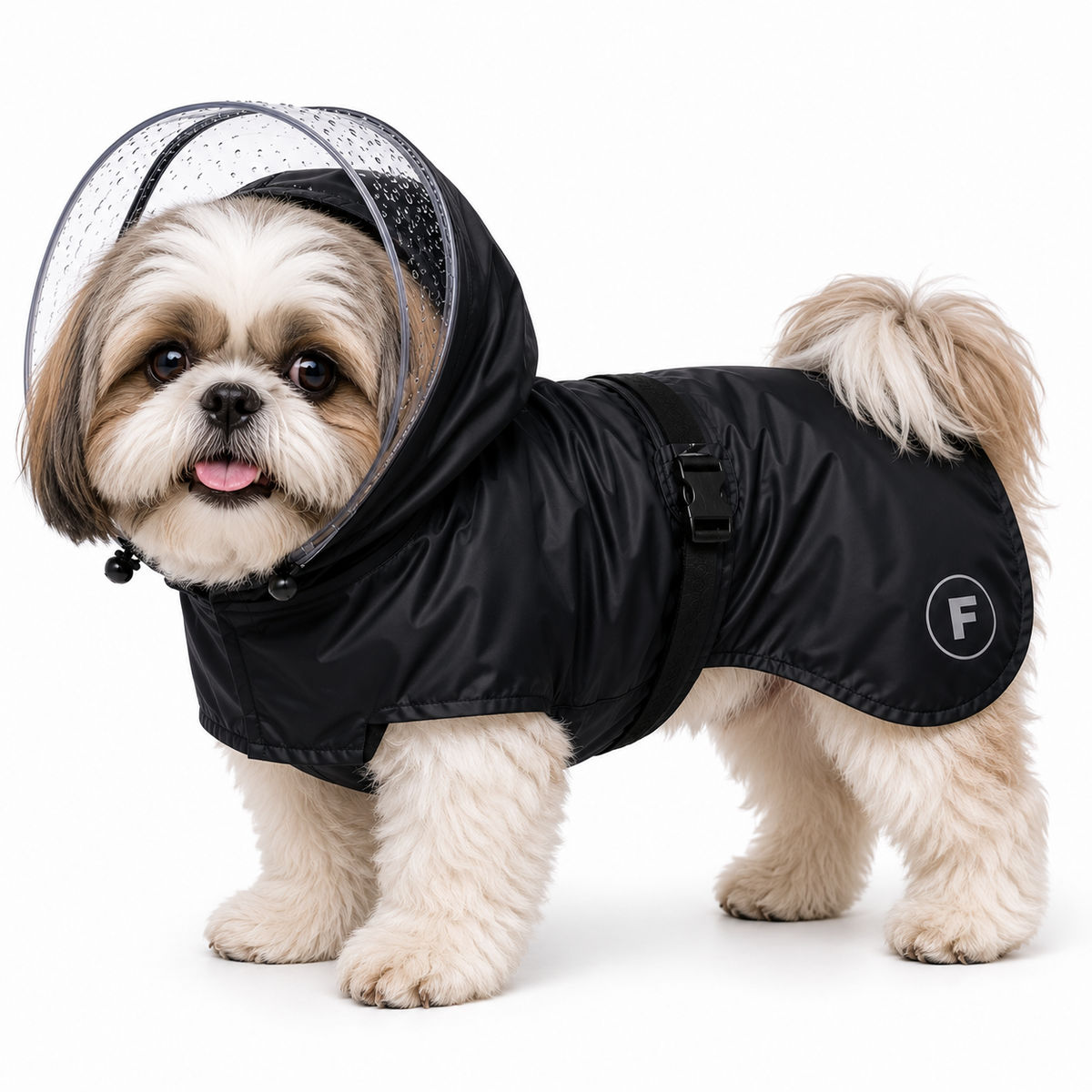 Dog Raincoat with Transparent Hood – Scorpion Black Edition