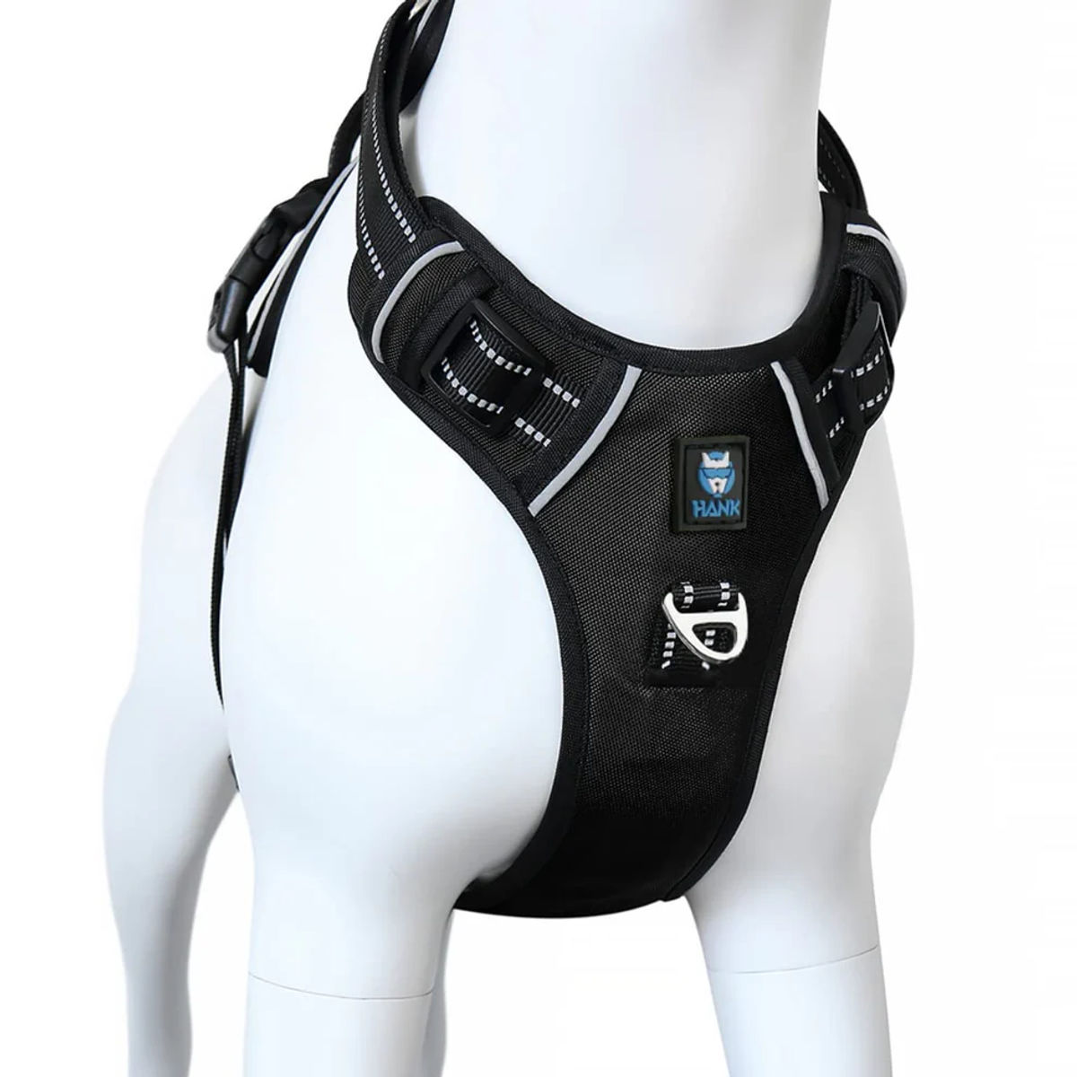 HANK 3M Reflective No-Pull Dog Harness – Black