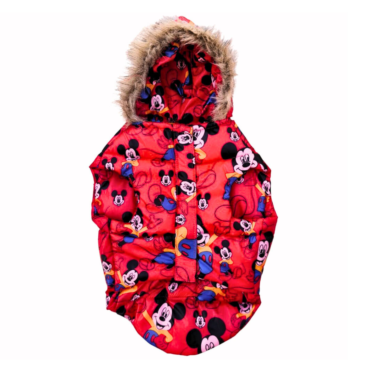 Mickey Mouse Puffer Jacket for Dogs – Waterproof, Red