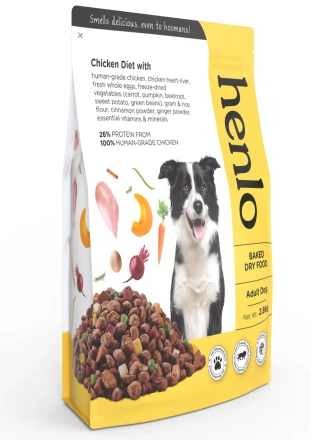 Henlo Chicken & Vegetable Baked Dry Food for Adult Dogs | 100% human grade ingredients