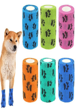 Pack of 2 Self Adhesive Bandage Wrap | Cohesive Vet Wrap for Dogs, Horses & Pets